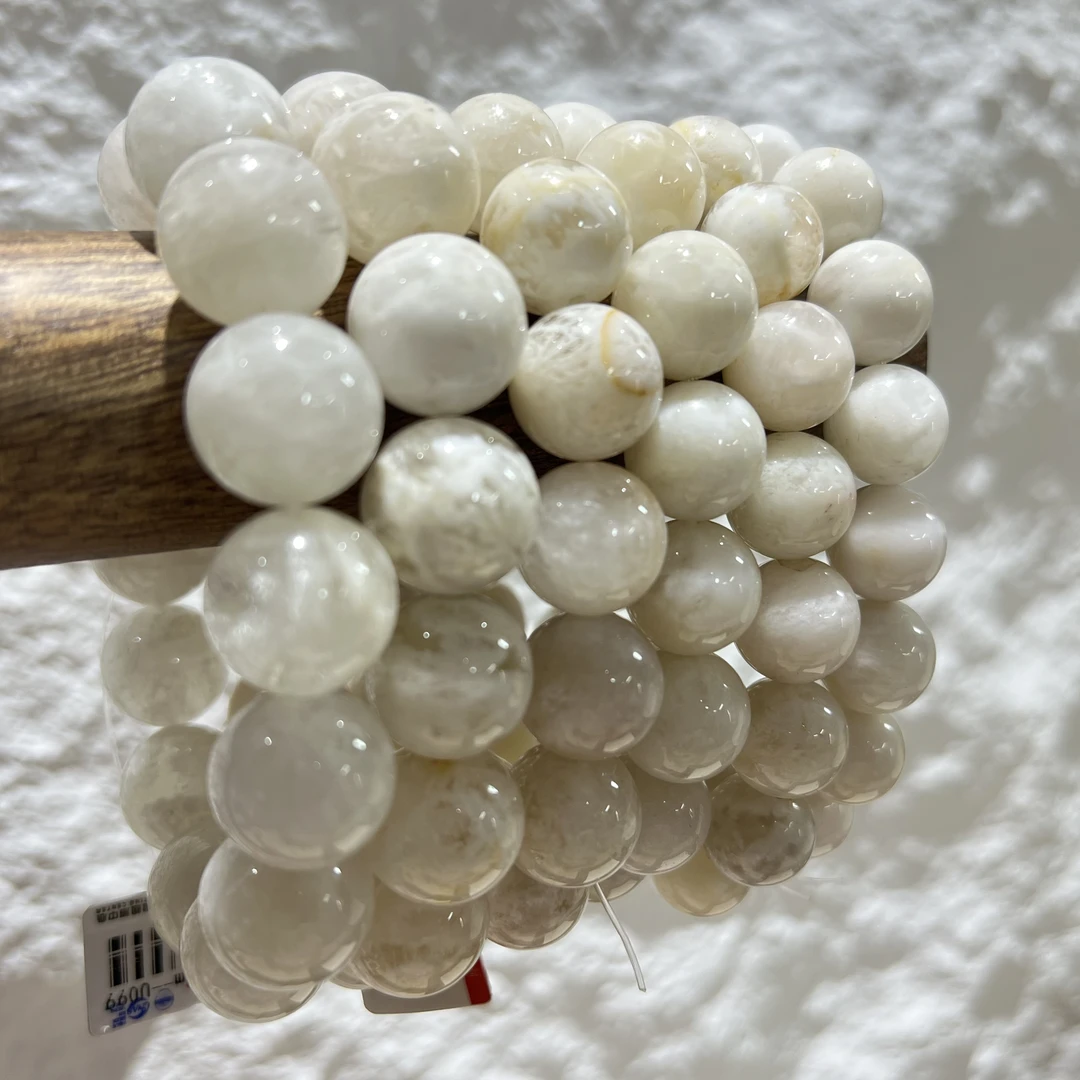 【晶澜月】U099天然水晶 高品白幽灵单圈手串 多样性发其一