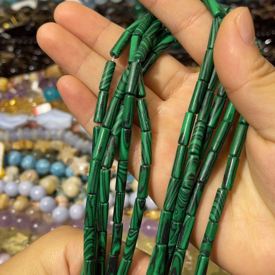 玛瑙/玉髓散珠孔雀石直管