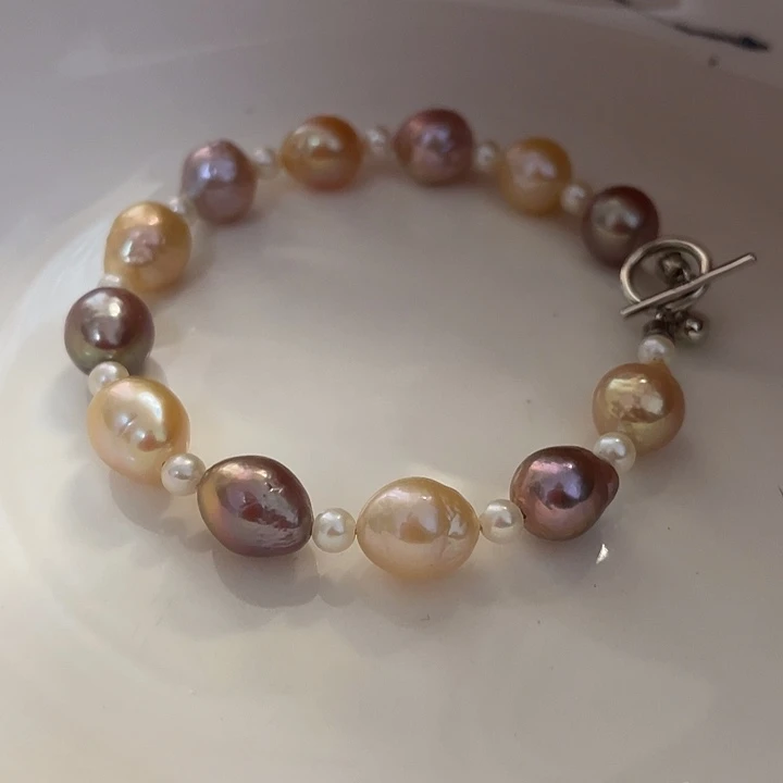 淡水珍珠手链银S925镶嵌