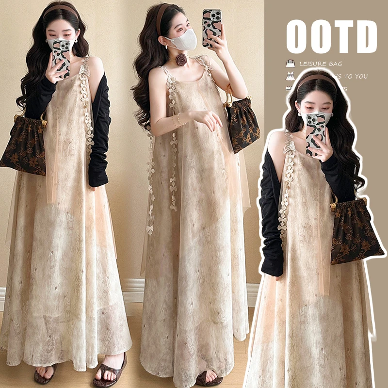 孕妇装夏装显瘦2025夏季新品气质超仙韩版孕妇连衣裙开衫孕妇套装