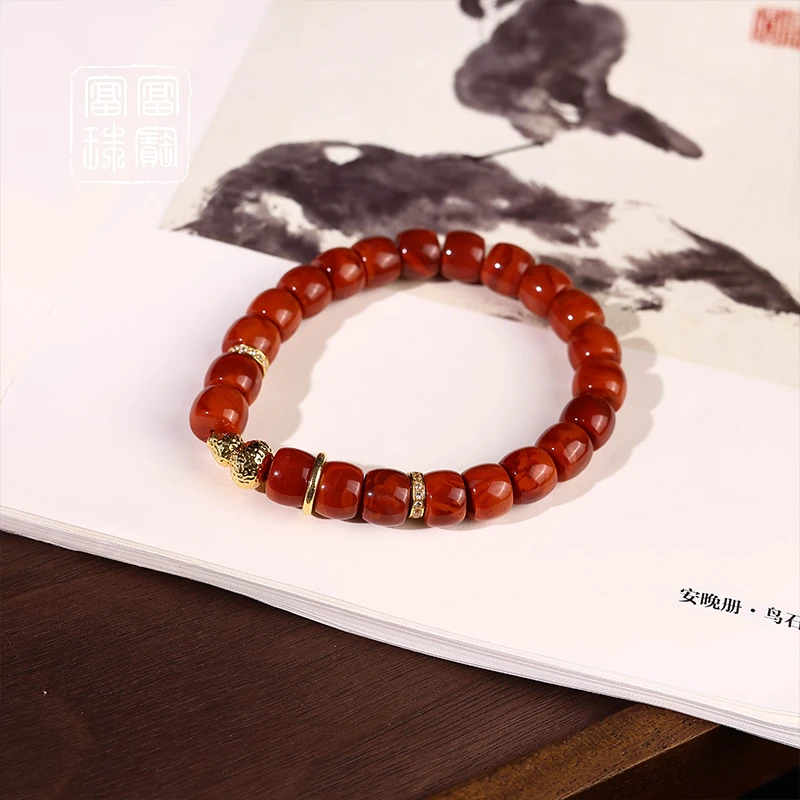【柔贵】富富珠宝 南红18k金时尚手串（天然珠宝多样性发）