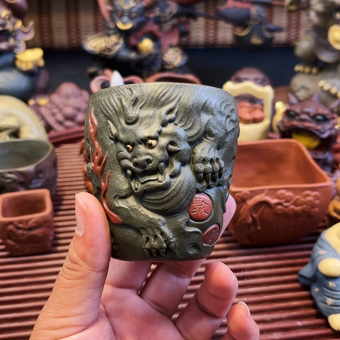 茶杯紫砂高端紫砂雕塑主人杯