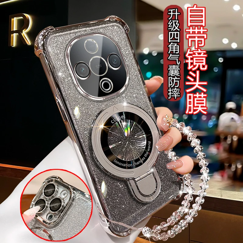 适用vivoy300手机壳女全包镜头V2435A四角防摔Viv0Y3005G闪粉软壳