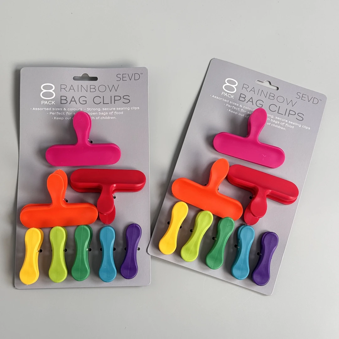 出口 创意彩虹夹子 零食薯片奶粉防潮封口夹密封夹文件票据零食夹