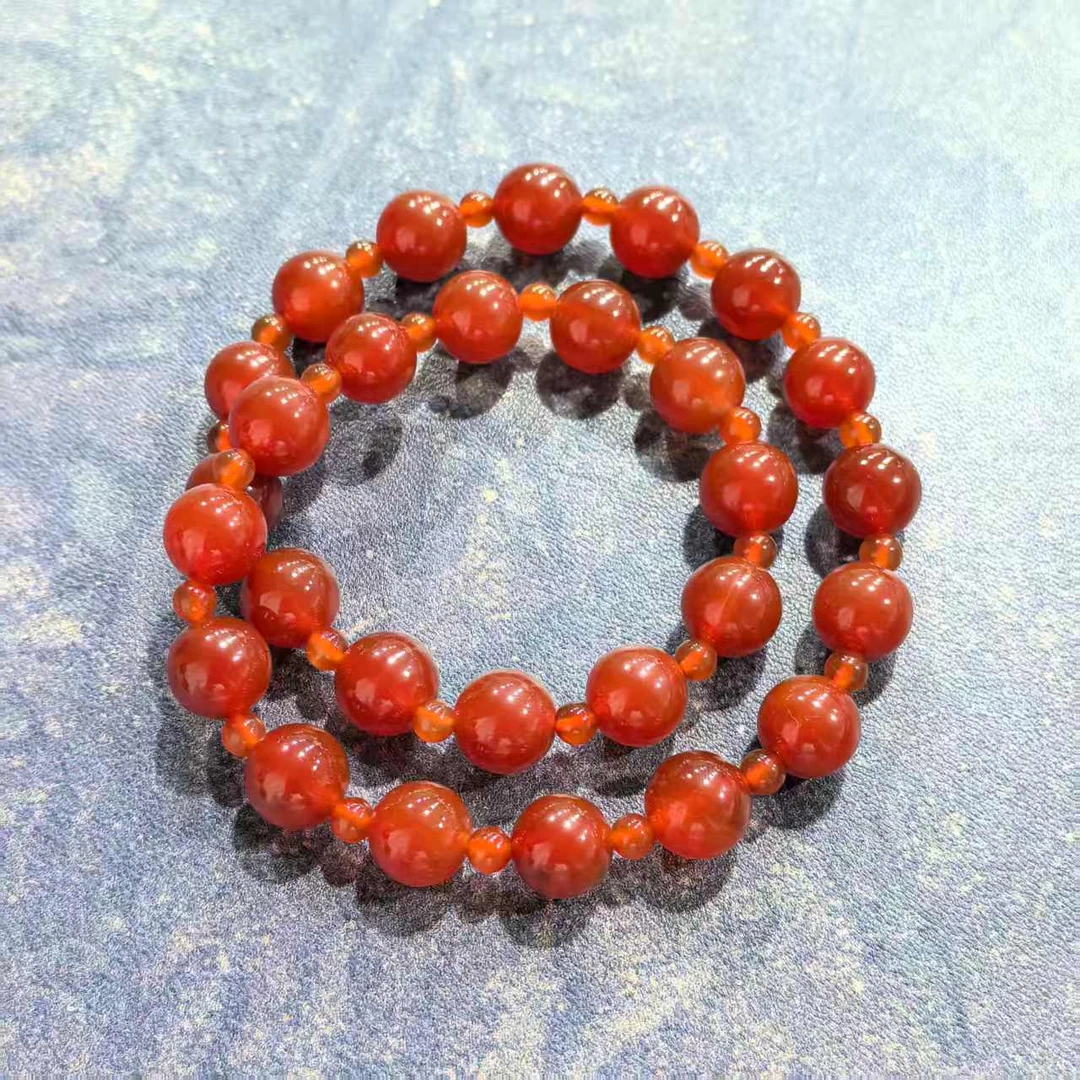 QIC0026-露思同款红玛瑙10mm双圈手串