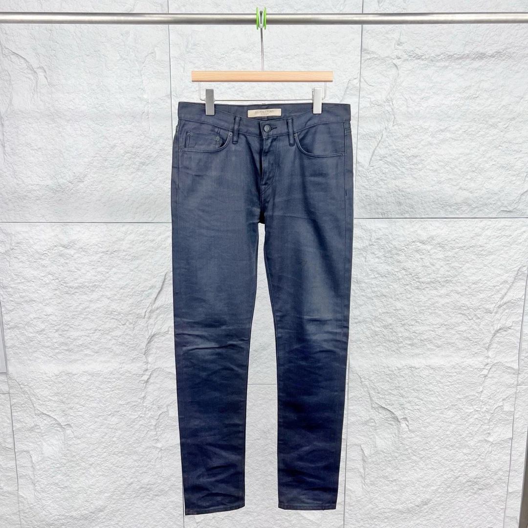 99新 BURBERRY/博柏利 32码/碳灰色直筒牛仔长裤/14326007
