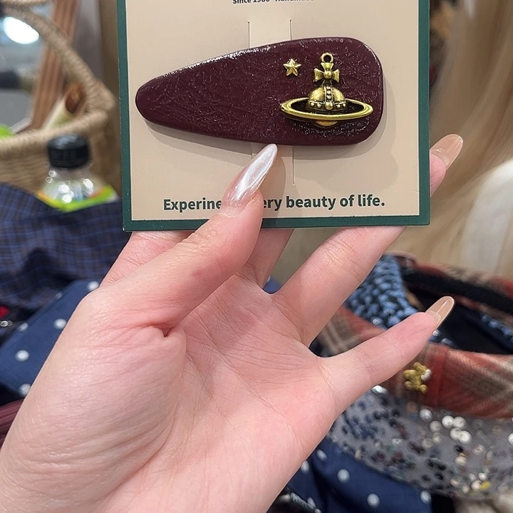 布艺铁合金红色皮面拜拜夹