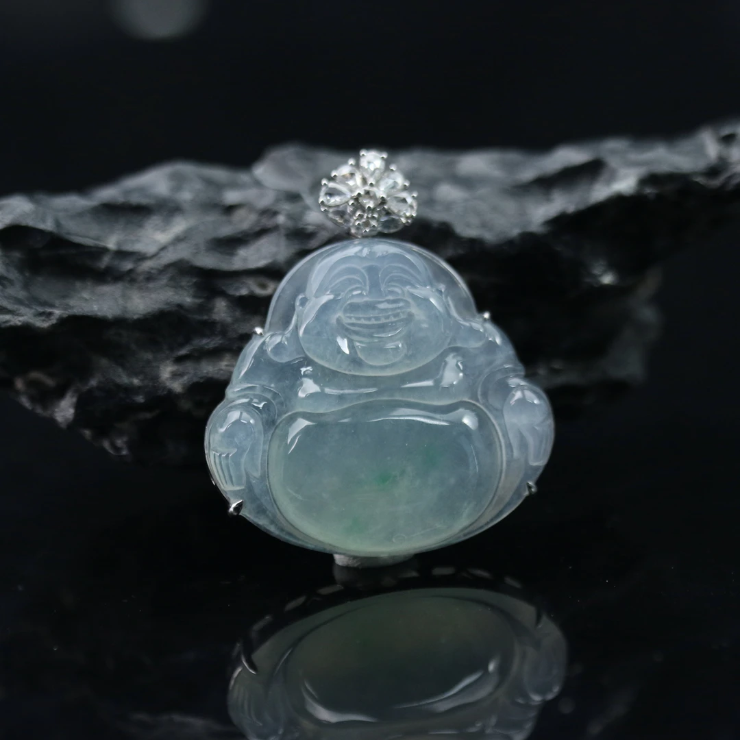52天然缅甸翡翠A货18k佛公/200318/上海嘉禾拍卖