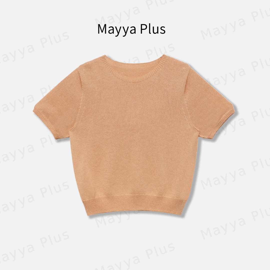 【和纸彩纱】Mayya Plus麦芽定制轻奢气质欧若风针织上衣32528121