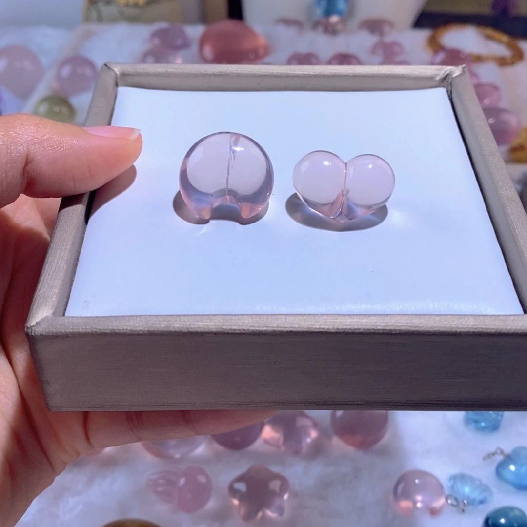 幽***号水晶未镶嵌珠宝半成品水晶打孔不退换