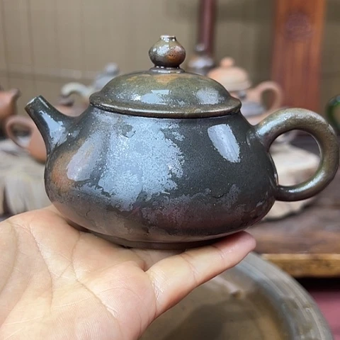 戬谷龙窑柴烧茶壶11