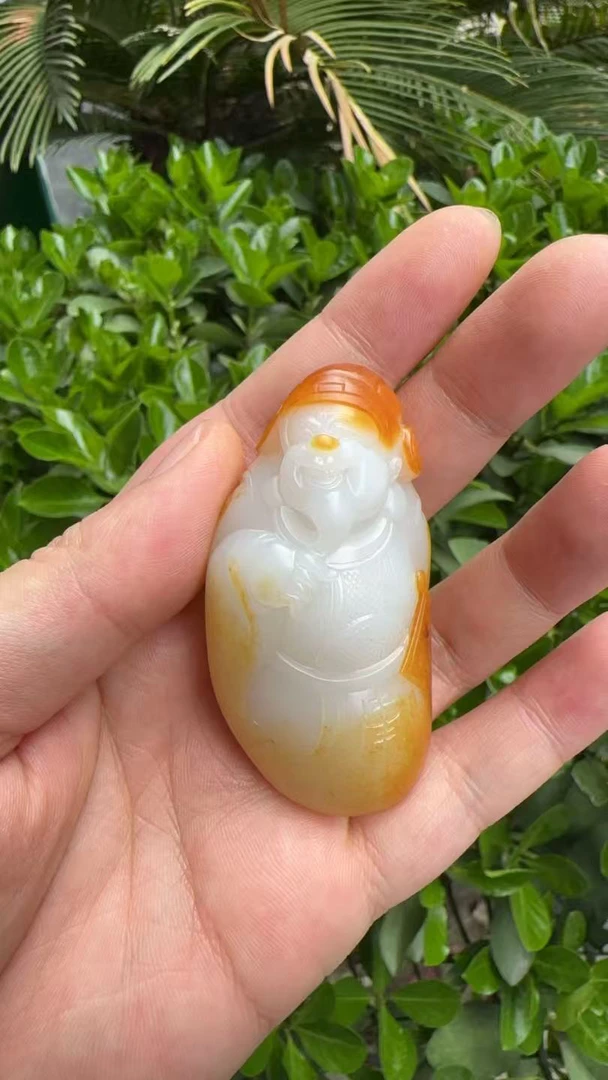 新疆和田玉财神手把件