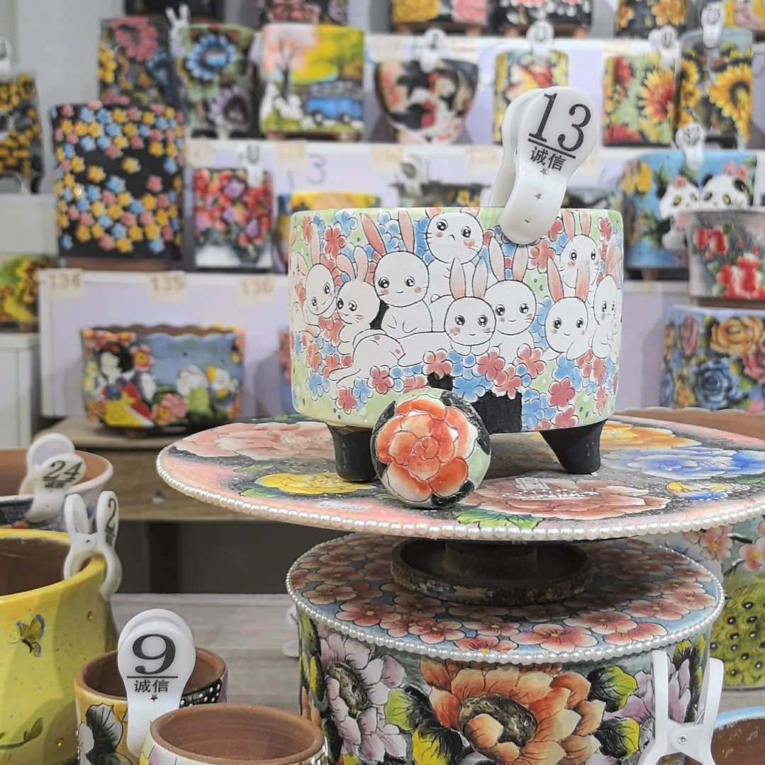 红泥花盆景德镇花盆