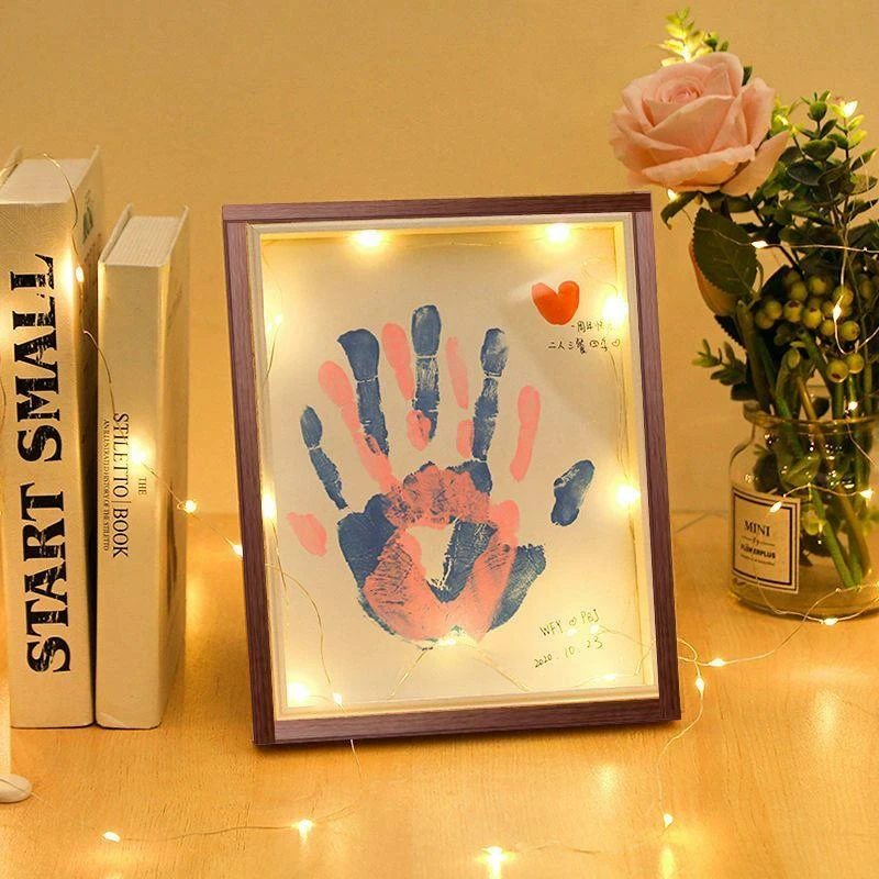 情侣手印相框油画颜料DIY手工按纪念闺蜜情人节礼物毕业送女男友