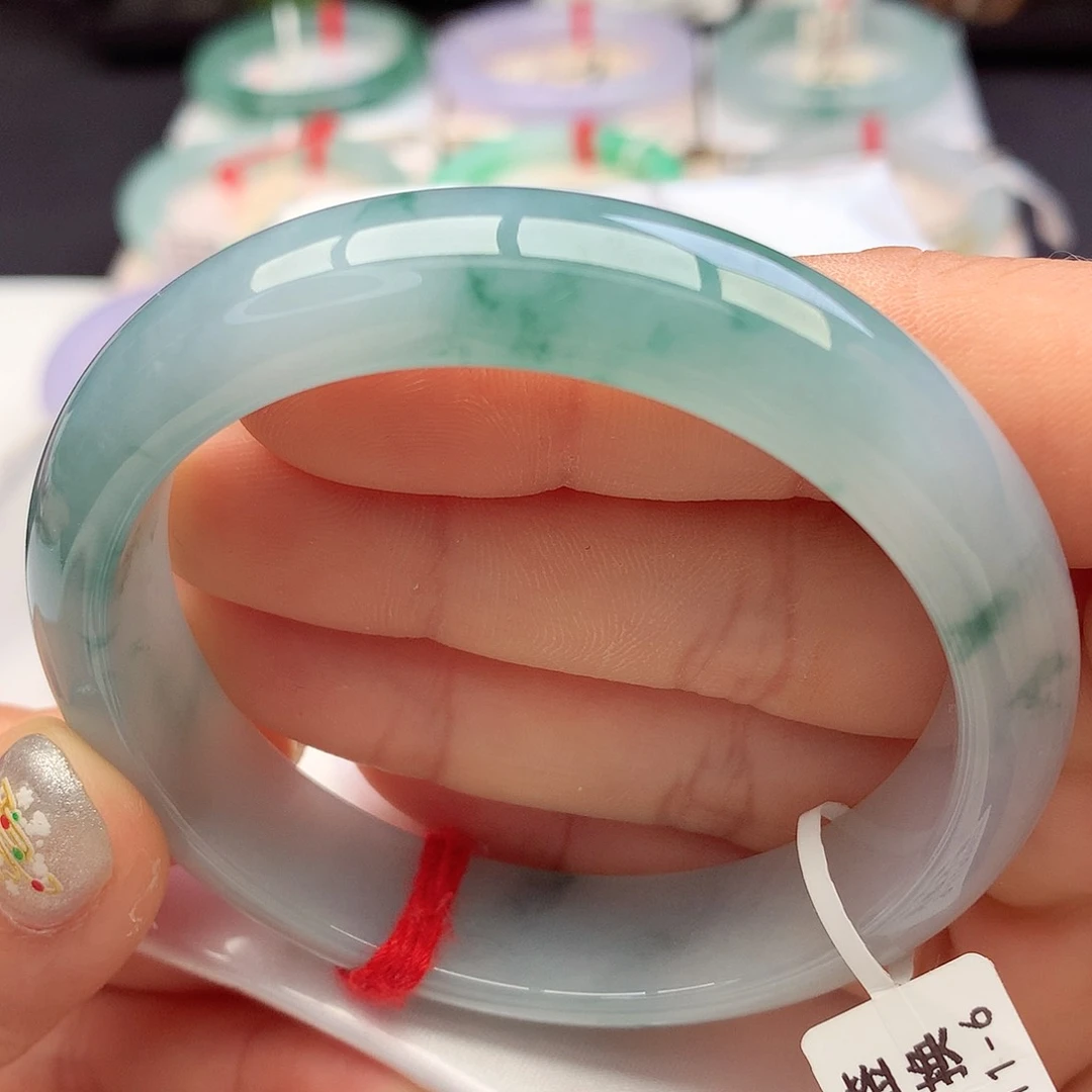 未镶嵌手镯翡翠56-57圈细雨蒙蒙烟雨入江南13号