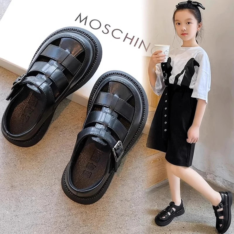 女童凉鞋2025夏季新款包头罗马鞋6-12岁潮款公主轻便透气女孩鞋子