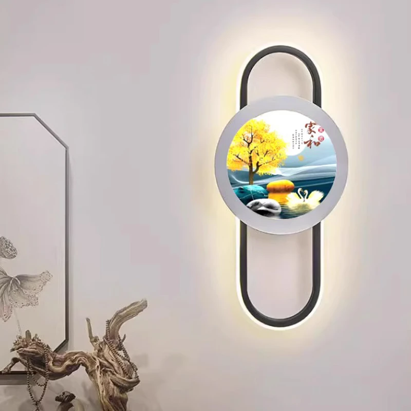 卧室床头灯客厅背景墙壁画灯楼梯中式创意装饰房间灯2025新款壁灯