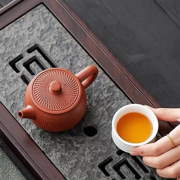 原矿朱泥跳刀汉瓦凤鸣壶高端茶器