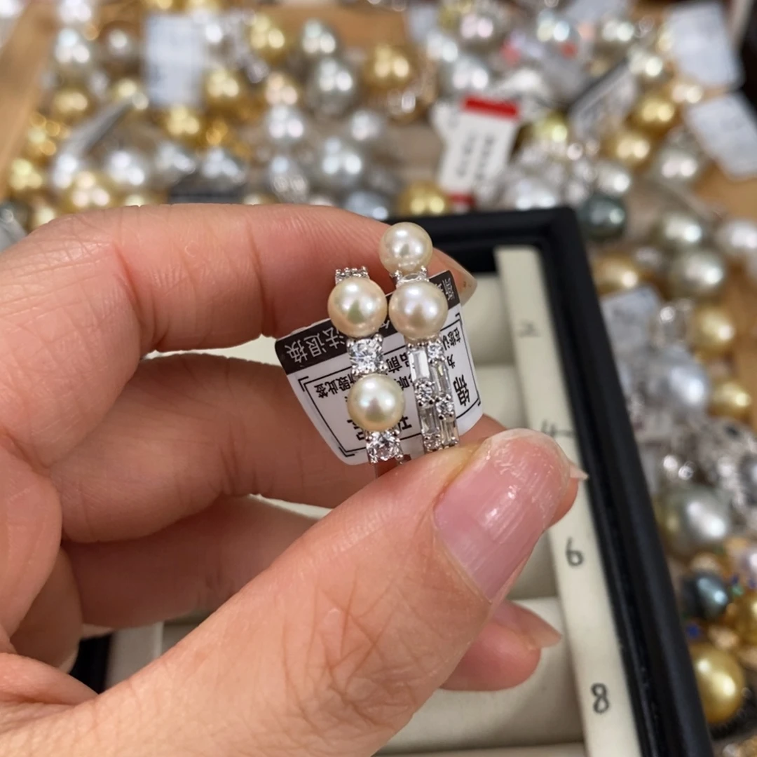 海水珍珠戒指银S925镶嵌