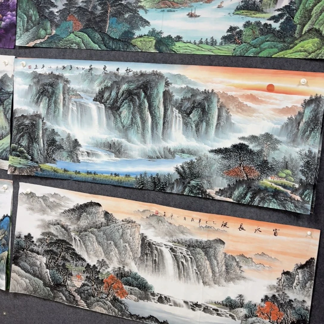 马***奥国画180×70精品山水画画