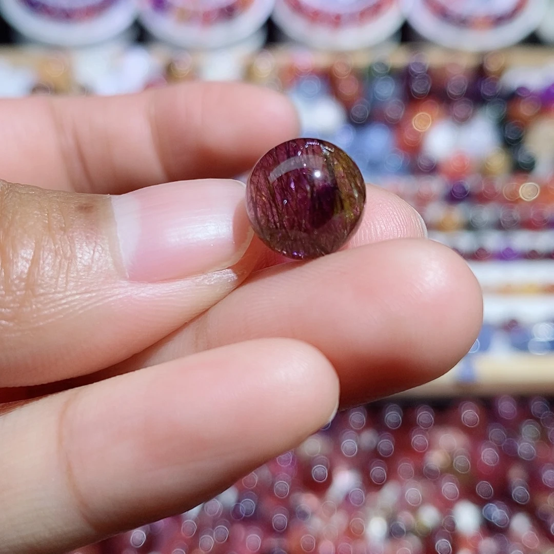 珠宝半成品水晶未镶嵌紫黄超七单珠11