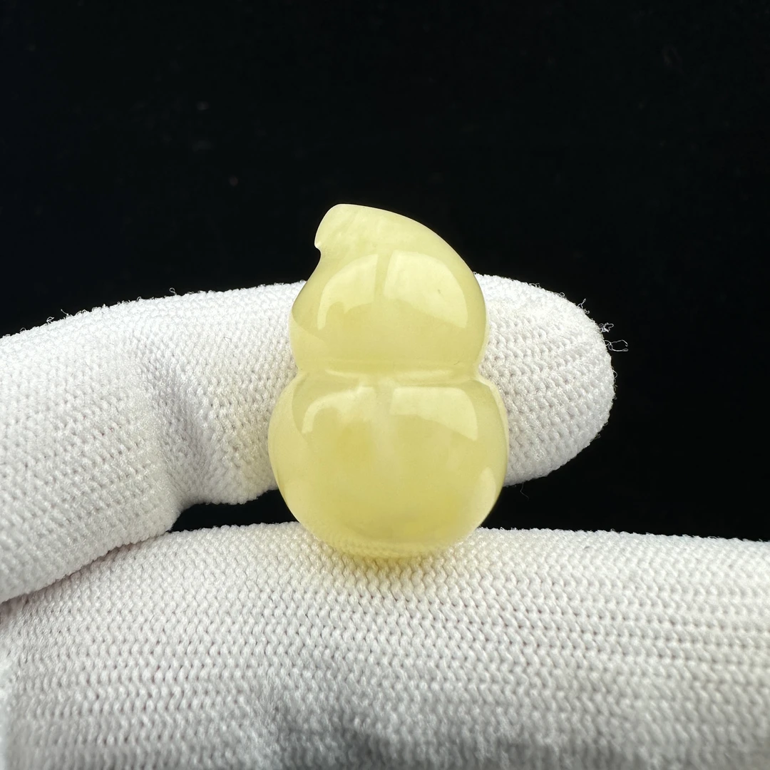 M9554天然原矿蜜蜡白花蜜葫芦17*26mm支持复检