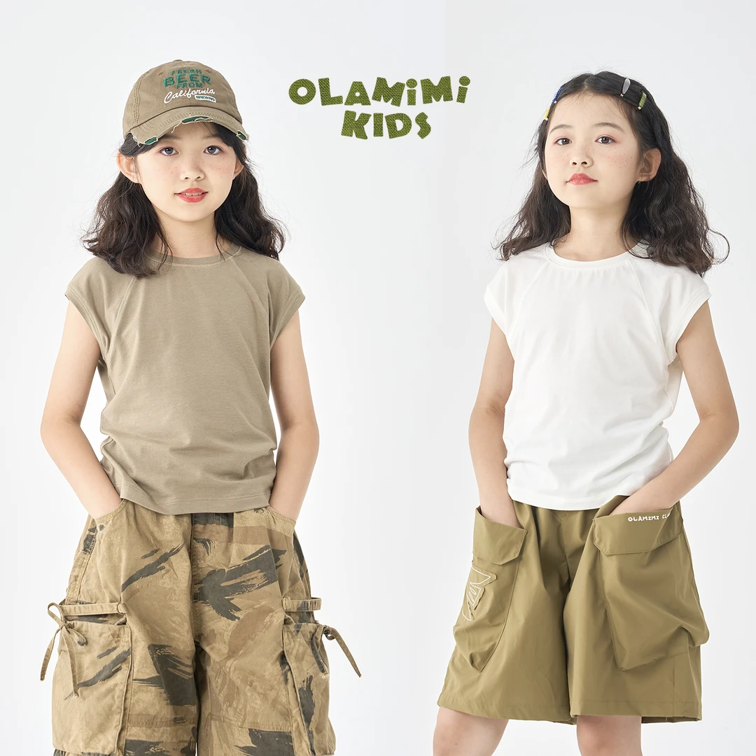 0LAMIMI定制 2025夏 亲子短款天丝羊毛棉插肩无袖基础背心内搭T恤