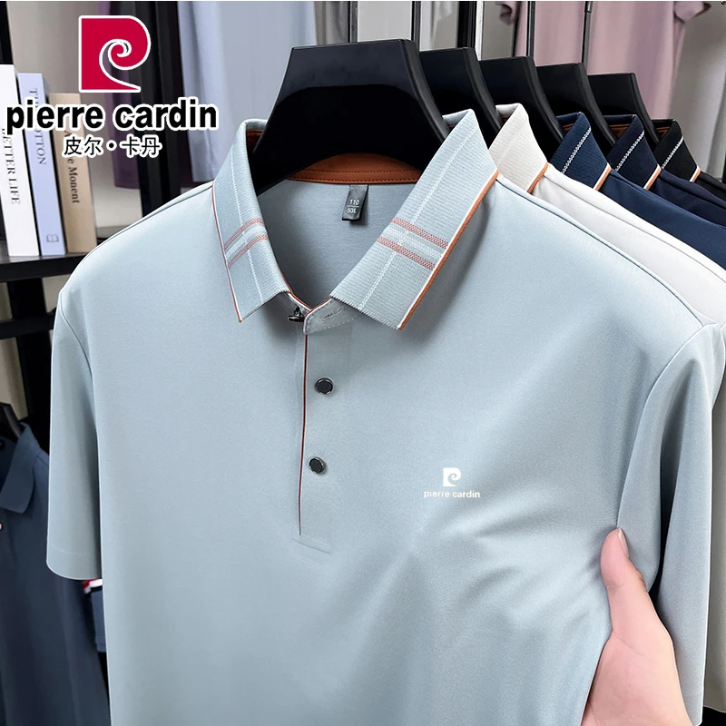 【桑蚕丝短袖】皮尔卡丹男士polo衫短袖薄款休闲翻领上衣免烫夏季
