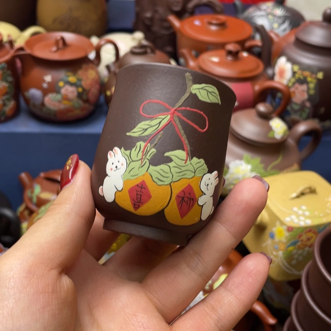 红泥茶杯紫砂主人杯100cc