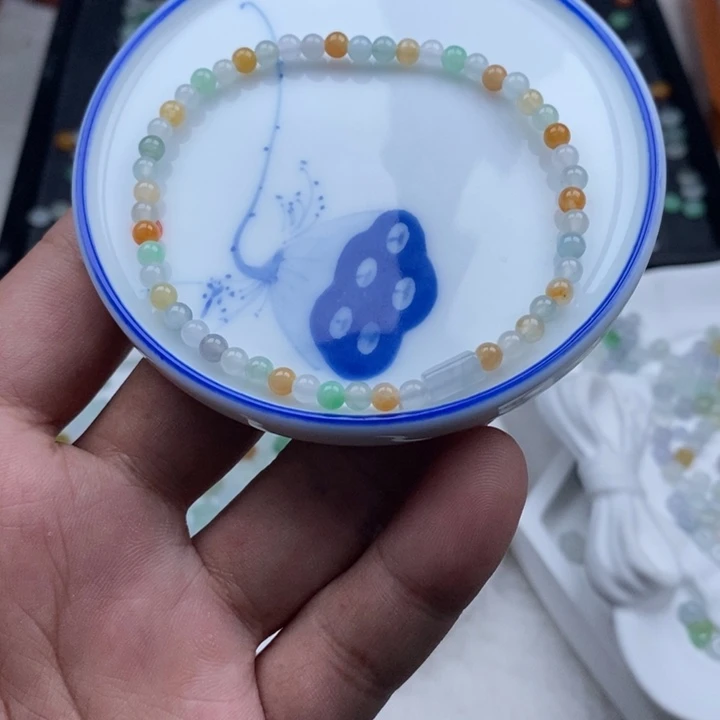 翡翠散珠小米珠手串
