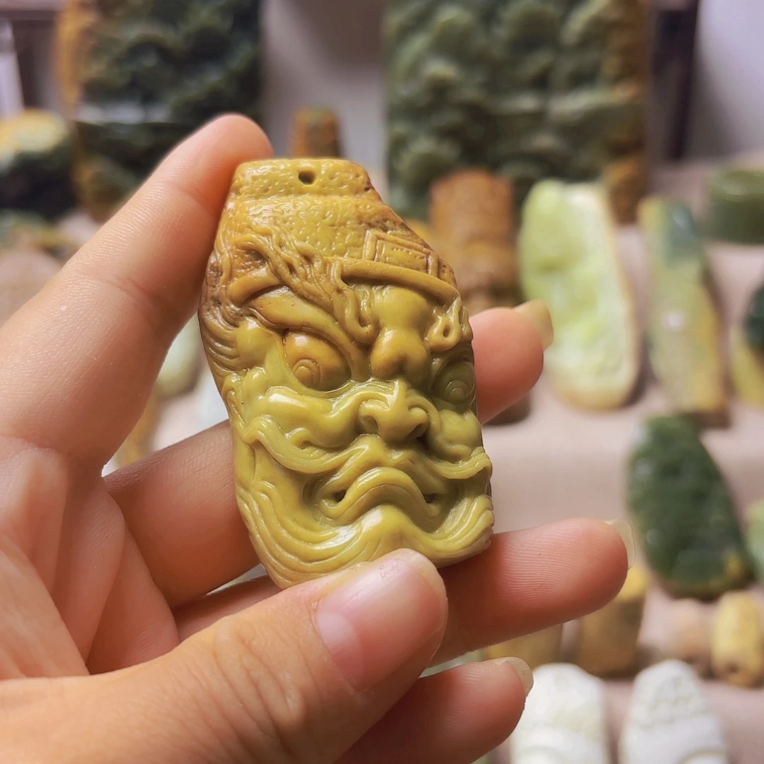 开***心岫岩河磨玉（透闪石质玉）未镶嵌挂件