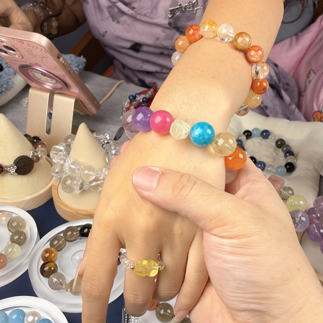 银S925镶嵌手链烟晶