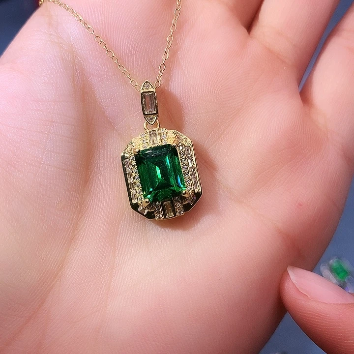 透辉石吊坠银S925镶嵌