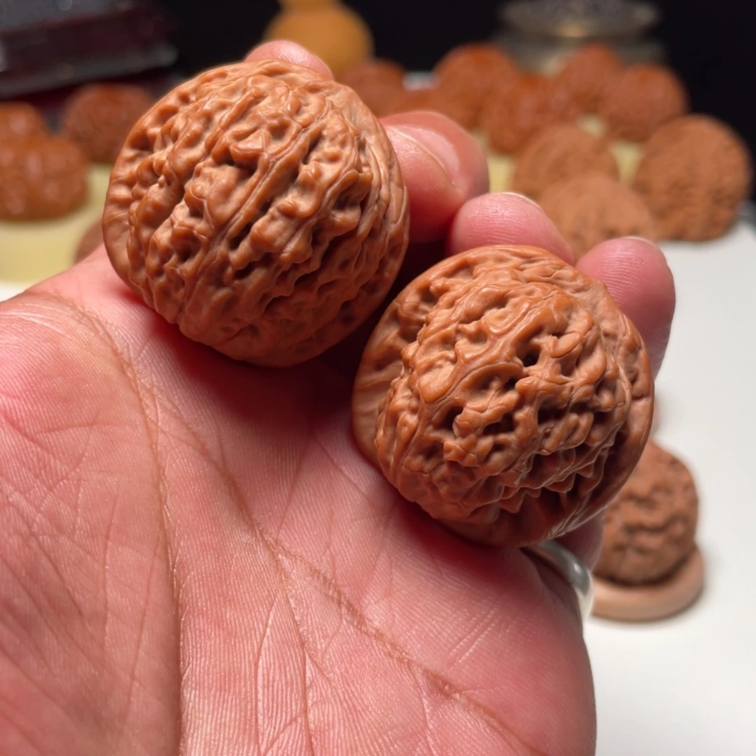 吊坠文玩核桃莲花虎头