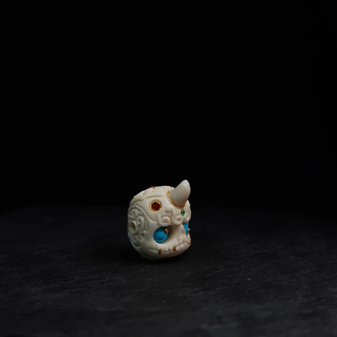 猛犸牙雕独角阿呆小满雕 文玩配饰手串diy搭配