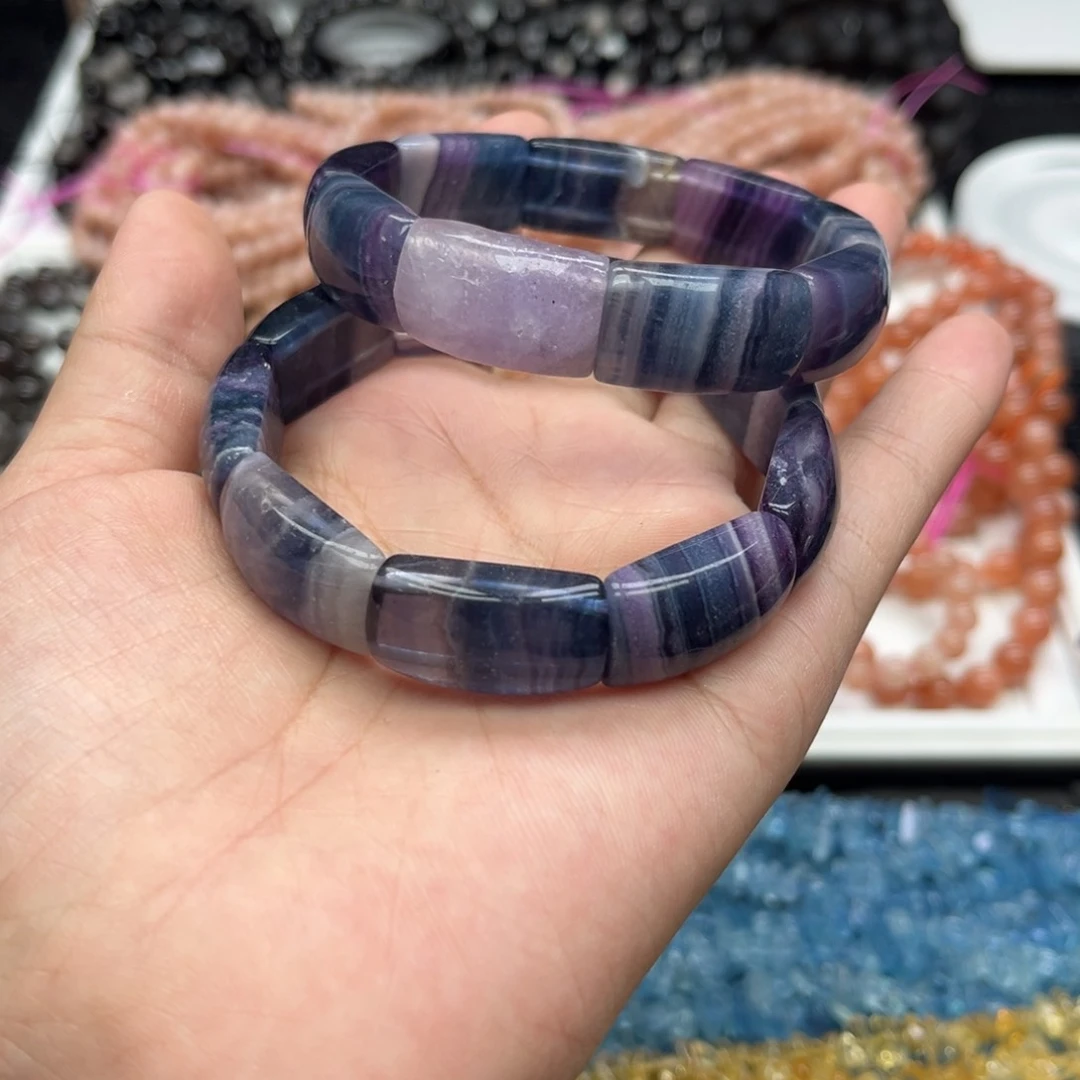 水晶手镯未镶嵌紫舒萤石