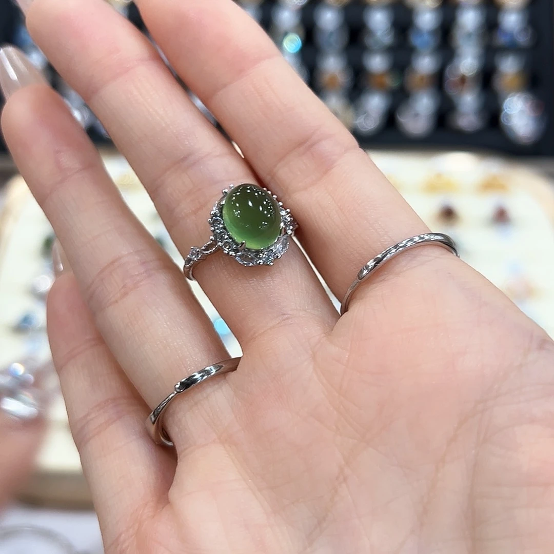 水晶金色拖不保色介意慎拍银托不掉色银S925镶嵌爱****女