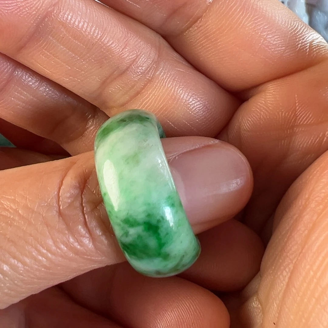 坚***人翡翠未镶嵌手镯天然翡翠扳指