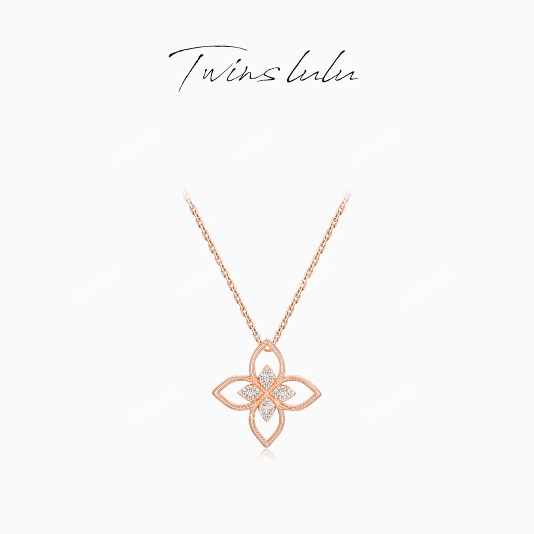 TWINS LULU925银流光风富贵精致轻奢复古四叶项链首饰女款TSJ9590