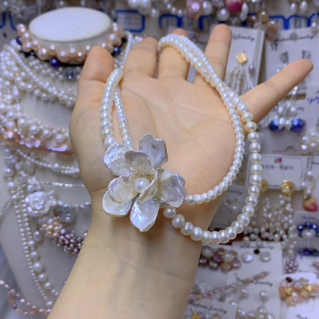 合金淡水珍珠耳饰琴****乐