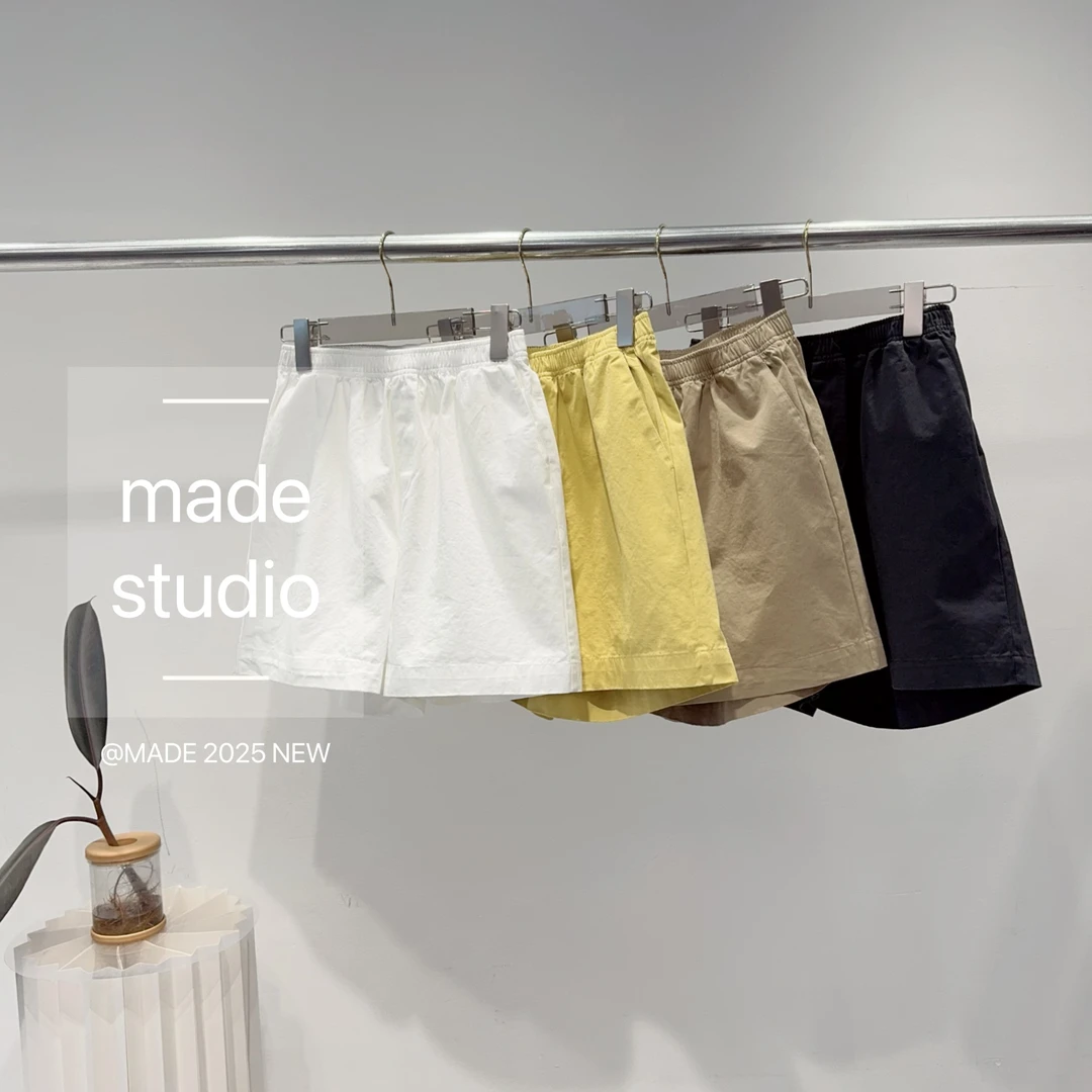 【休闲短裤】青春流行夏季纯色松紧短裤