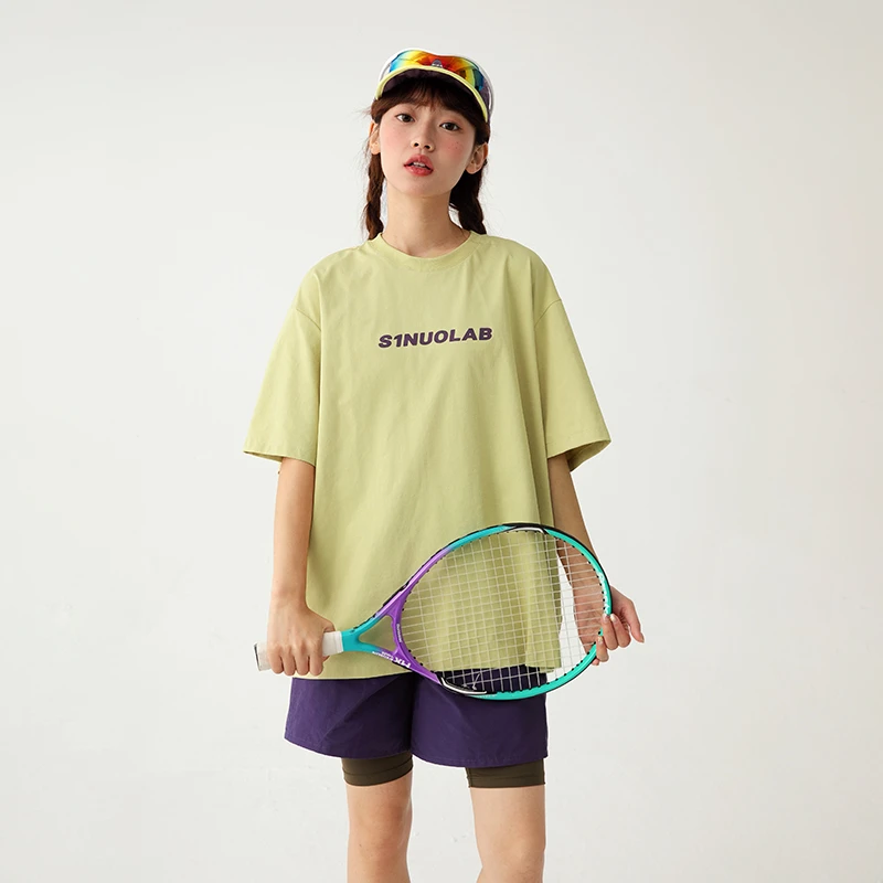 初中生夏季新款速干宽松吸湿宽松撞色印花短袖C25BT0207D-D