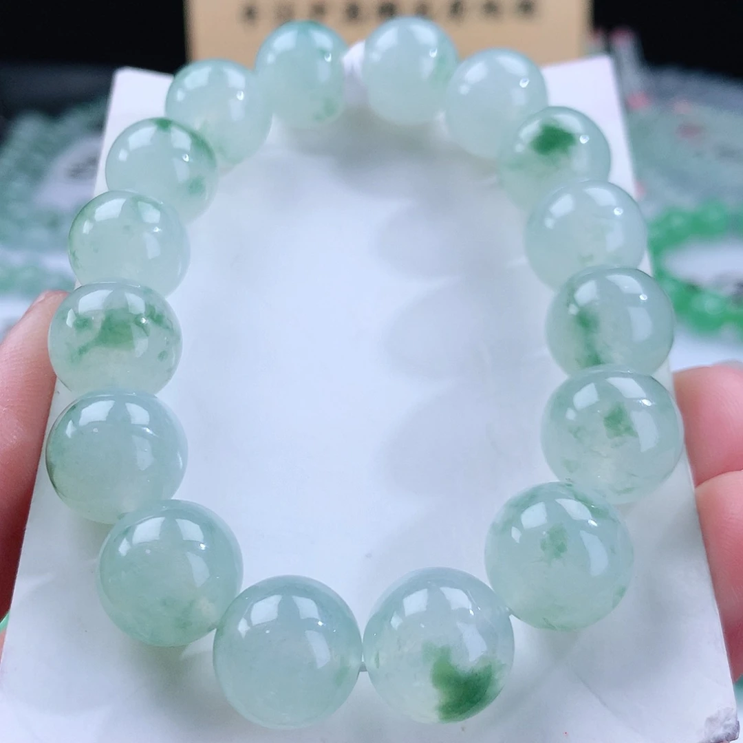 翡翠手链未镶嵌卡12.9mm