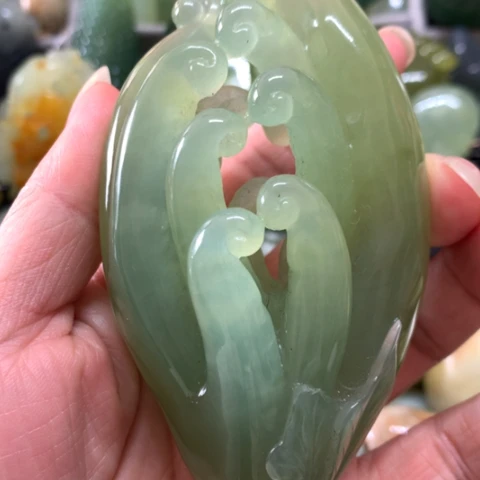 蛇纹石玉未镶嵌手把件