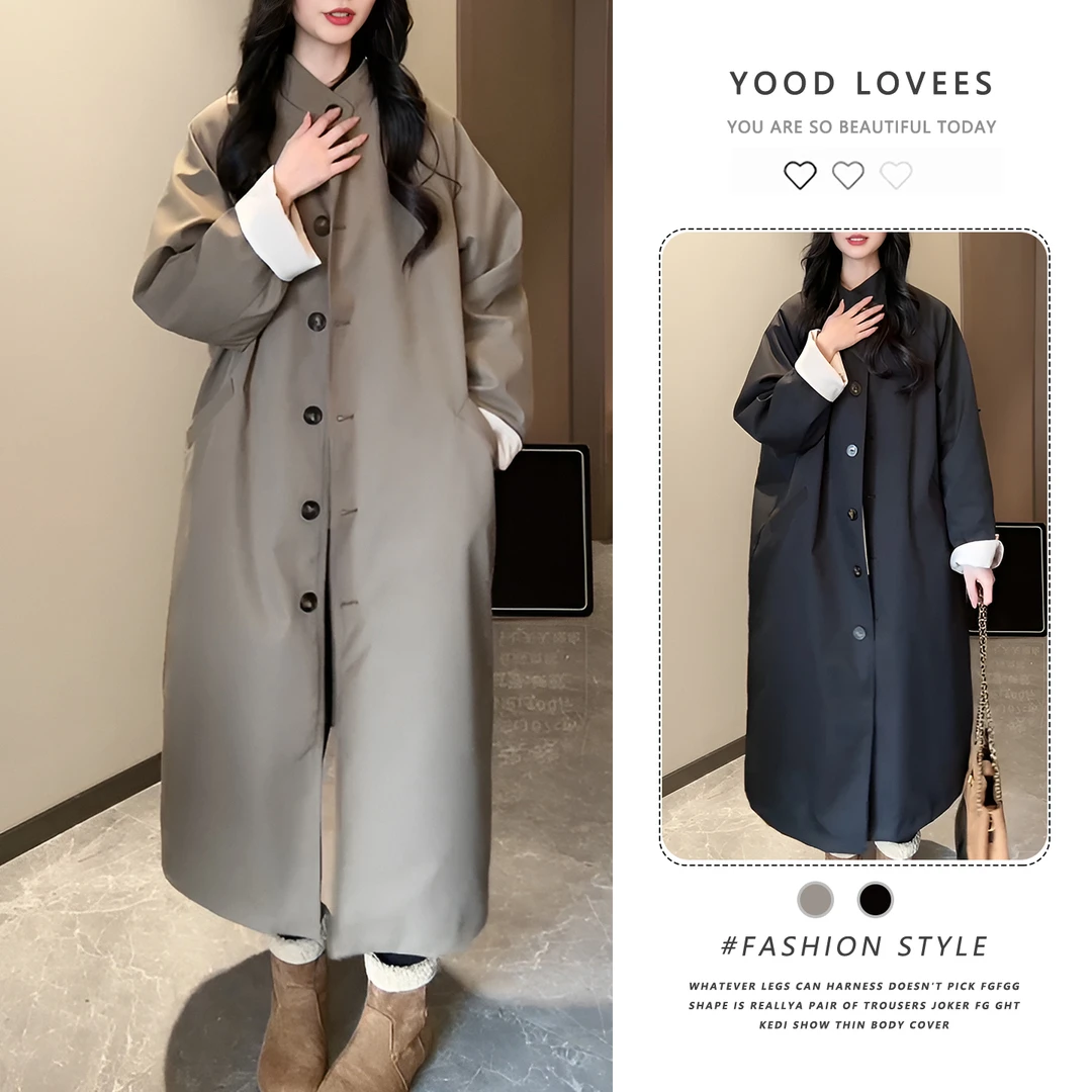 2025秋冬新款时尚气质中长款风衣女高级感韩版宽松显瘦大衣外套女
