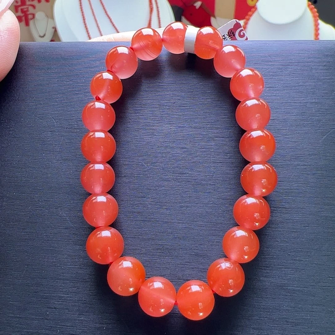 南红玛瑙未镶嵌8mm冰红