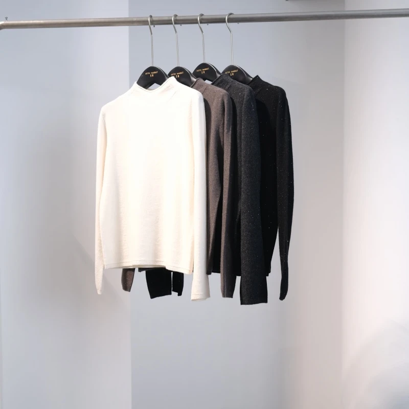 五集  绵羊毛新款珠片纱气质高级感针织衫C8510