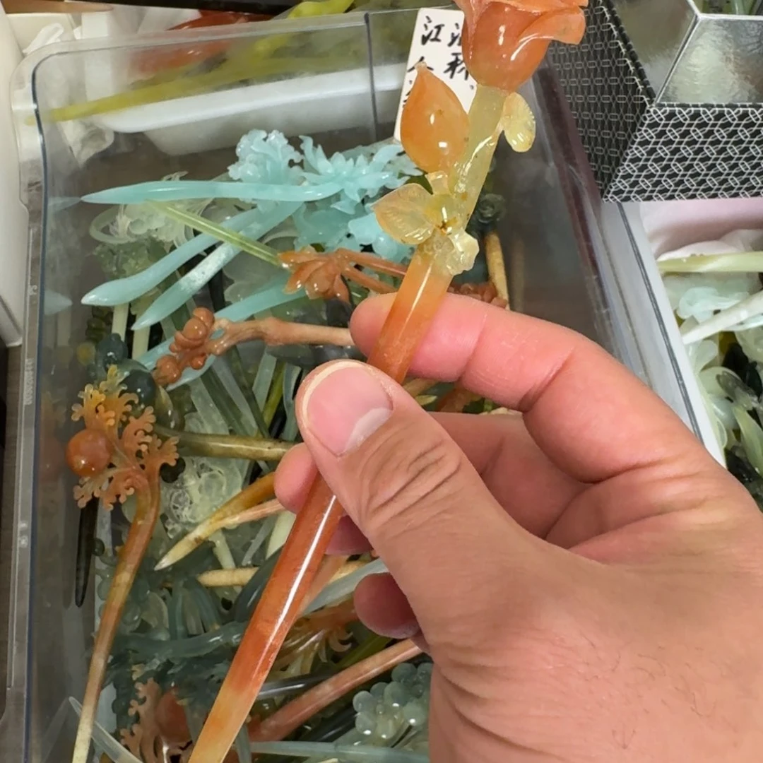 岫玉未镶嵌发饰明君玉簪就是好看