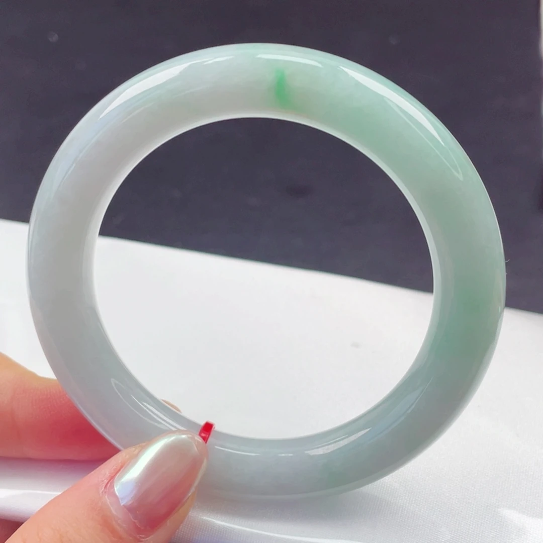 翡翠未镶嵌手镯56圆条