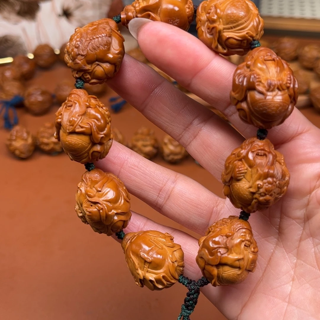 8***2手串/手链橄榄核狮子财神手串